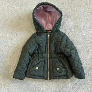 Me Jane mini toddler waffled jacket green with pink interior size 12 M